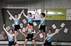 Imponerte publikum. Øverst f. v. Symre Storm Gravelsæter, Rikke Høyland Sævareid, Frida Helleland.Nederst f.v. Kristine Forseth Jacobsen, Linnea Svendsen Håland og Alma Linnes Holter Vae.Foto: Irene Mæland Haraldsen