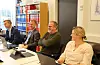 Kommunedirektør Åsmund Sekse, Kenneth Lyng Karlsen (Frp) , Åge Madsgård (Frp) og Siri Lundal Hustveit (H) under formannskapsmøtet på Skakke i Etne.Foto: Irene Mæland Haraldsen