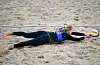 Ingrid Lunde måtte sjå mange ballar bli slått i sanda på hennar og makkar Oda Ulveseth si side av nettet i Sveits.FOTO: FIVB