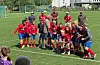 Løfta pokalen: G13-laget til Ølen IL løfta pokalen etter finalen mot Midtbygdens IL. Foto: Jonas Sandsgård.