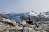 Åsa Klungland på fjella rundt Nuuk. Foto: Privat