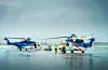 Streik blant redningsmannskap vil påverke tilsette på norsk sokkel. Biletet viser to Sikorsky S-92 helikopter frå selskapet Bristow på Flesland Heliport i 2023 klare for flyging til Troll A-plattforma. Foto: Ole Berg-Rusten / NTB / NPK