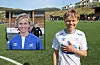 Sander Hauge Christiansen og David Øren (innfelt) er heidra for sin innsats på fotballbanen. Fotomontasje: Grannar
