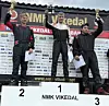 Bilcross junior. Vegard Owe gjekk til topps etter fin kamp med Ole Marius Sætre. Odin Kvåle tok siste pallplassen.Foto: Privat