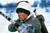 Veiviseren» frå 1987 – var den første filmen i verda på samisk. Filmen blei den andre norske Oscar-nominerte i klassen for beste utanlandske film. Her hovudrolleinnehavar Mikkel Gaup (t.v.) i ein scene frå filmen. Foto: Karoline Frogner / NPK
