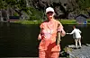 Anette Backash fekk fisk Foto: Grethe Hopland Ravn