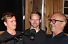 Åsmund (t.v), Daniel og Svein Bjarte holten er gjestar i den nye episoden av Grannarpodden. Foto: Ragnhild Kristine Løkken