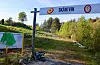 Skånevik Discgolf-bane ligg like ved idrettsområdet i bygda. FOTO: SVEIN-ERIK LARSEN