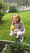 Serine Berge Fjæra 7 år klar for 17.mai.Foto: Monica Berge Fjæra